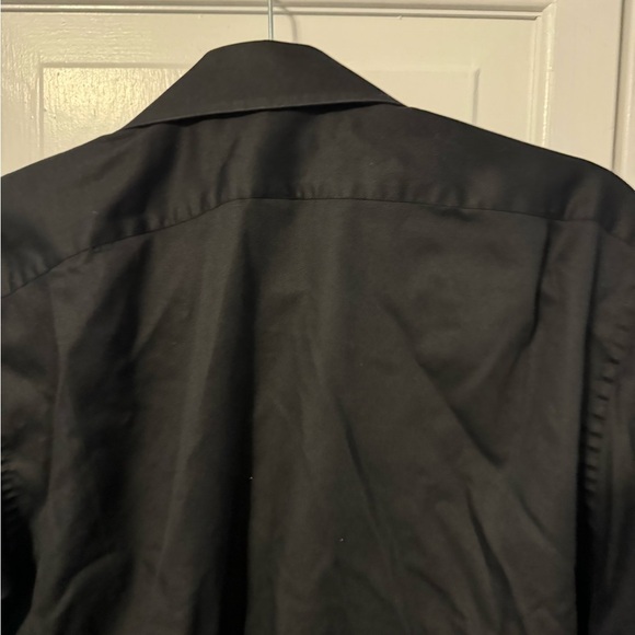 Men’s Black Fitted Ribbed Premium Dress Shirt. Stylish Sleek. Size 16‎ 1/2 34/35 - Picture 9 of 9